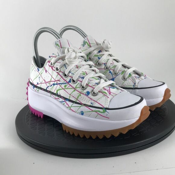 Converse Run Star Hiker OX Splatter Paint White 571873C Women’s Size 6 - Picture 3 of 12